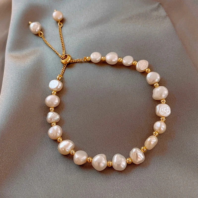 New Baroque Natural Pearl Bracelet For Woman Bracelet Fashion Lady Temperament Bracelet Best Jewelry Gift