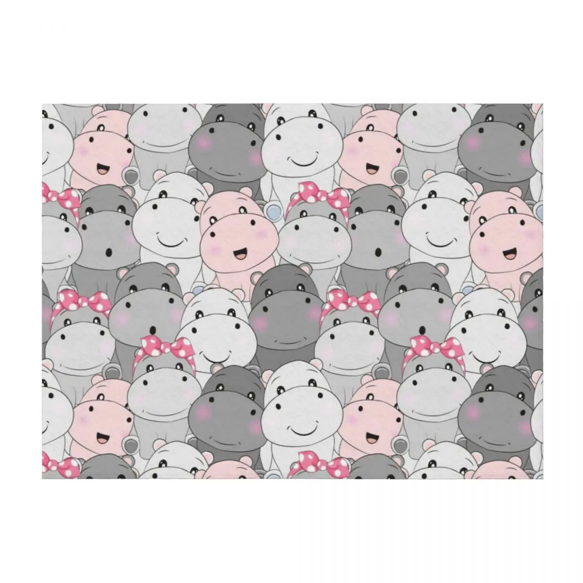 

Cute Hippo Pattern Throw Blanket Luxury Throw Decorative Sofa Decorative Throw wednesday Blankets
