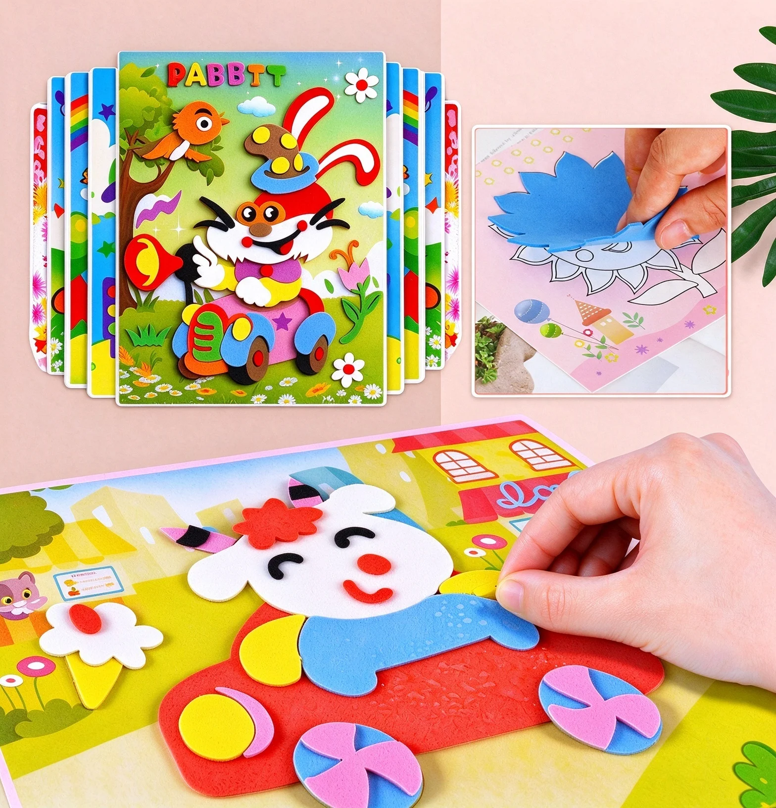 3D EVA Foam Sticker DIY Craft Kit, Self-adhesive Foam Mosaic Art, No Glue Needed, Handmade Art Creation & Home Activity Supply