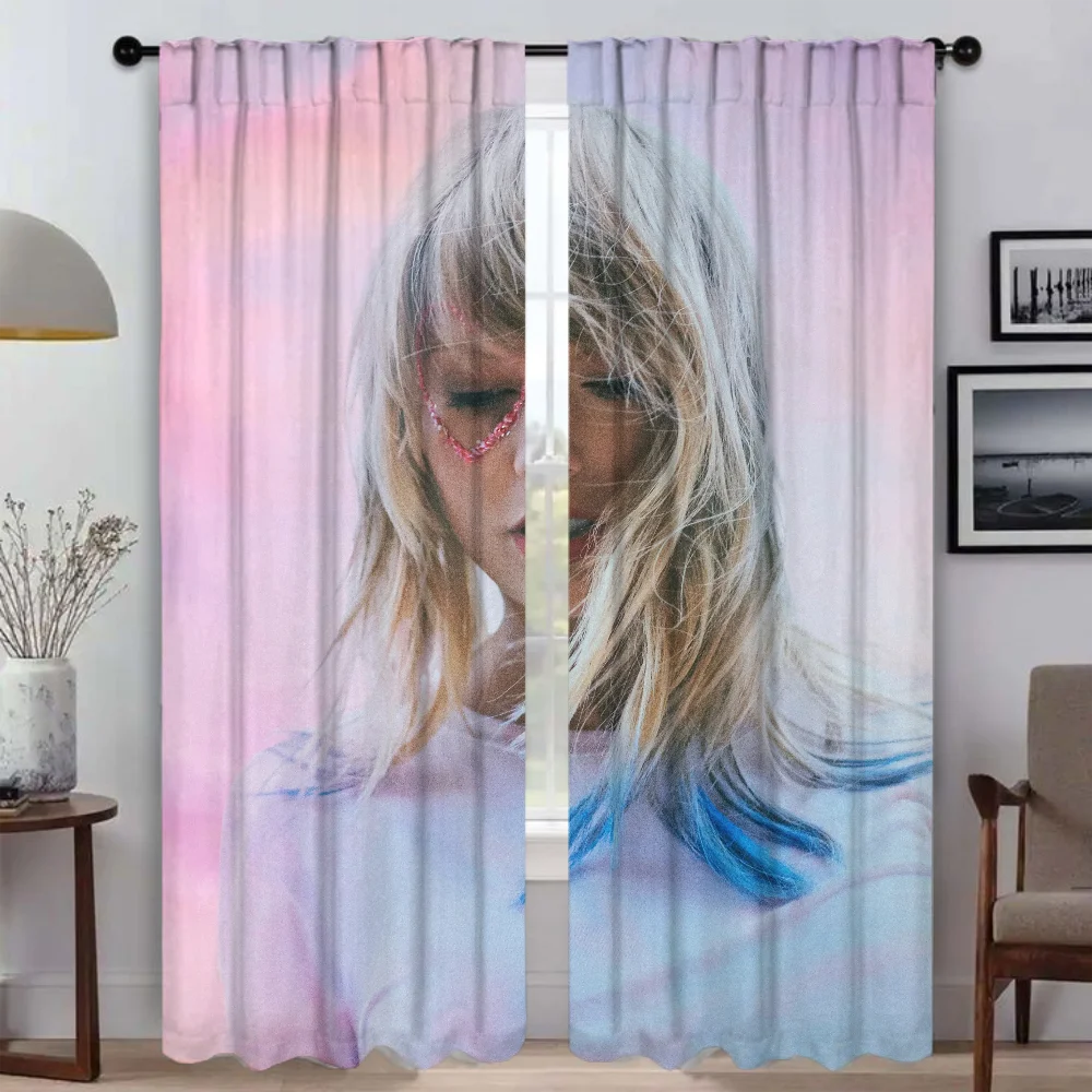 T-Taylor SwiftS Blackout Curtain for Room 2 Panel Elegant Room Curtains Tulle for Bedroom Halloween Decoration Shades Partition