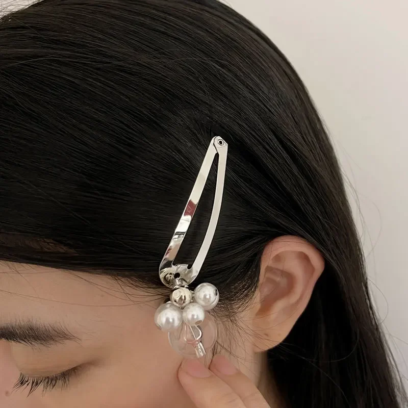 

New crystal pearl bubble forehead hairpin