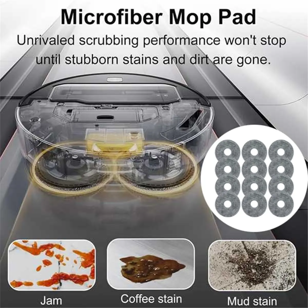 Microfiber Mop Pads for Saros 10R / S9 MaxV Slim / Saros Z70 Replacement Washable Reusable Mop Cloths Parts