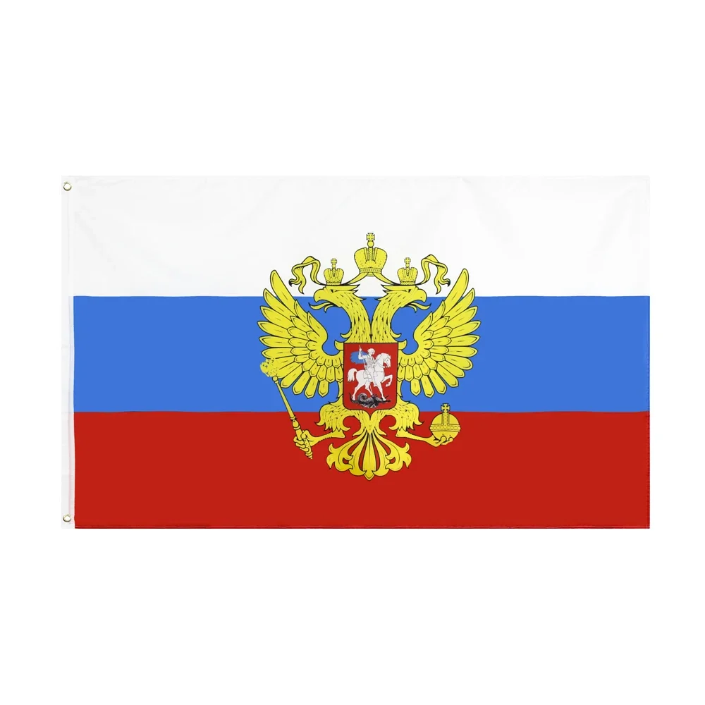 Флаг России с национальным гербом JimonFlag, 60x90 см, 90x150 см, высококачественный полиэстер, для домашнего декора