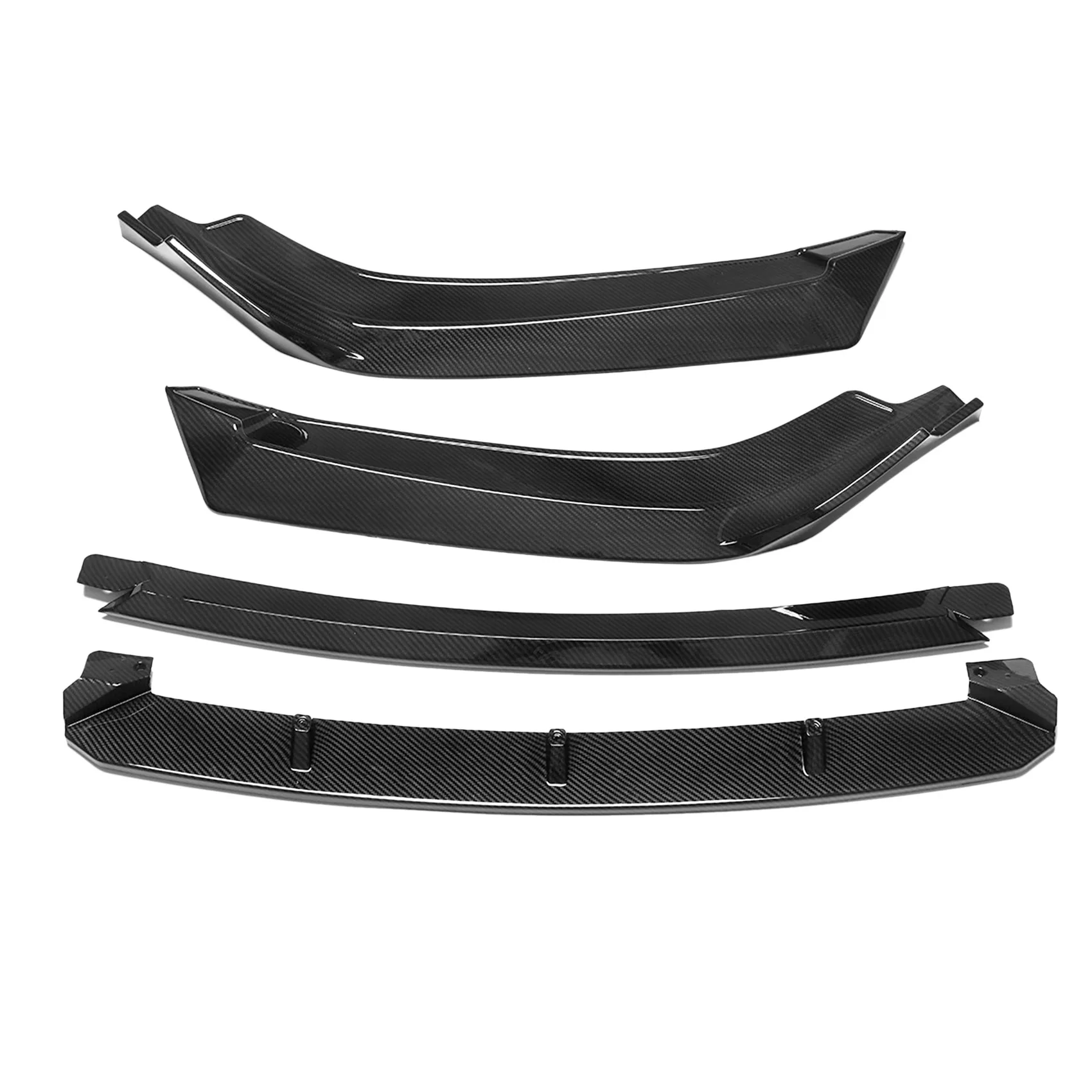 

4PCS Car Front Bumper Spoiler Splitter Lip Body Kit Cover Trim for Honda Civic Sedan 4Dr 2016 2017 2018 Carbon