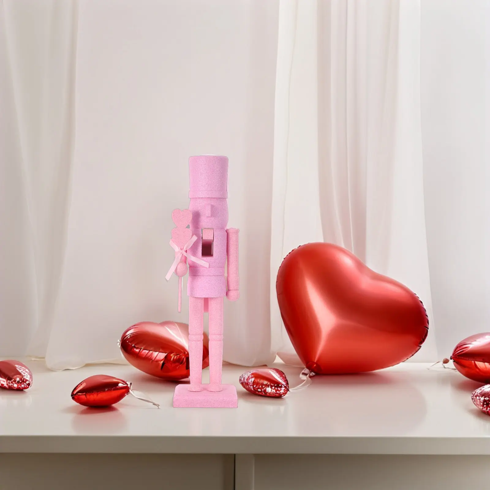 

Деревянная фигурка Щелкунчика-солдата с блестками ко Дню святого Валентина, премиум-класса, ручной работы, романтическое праздничное украшение для стола