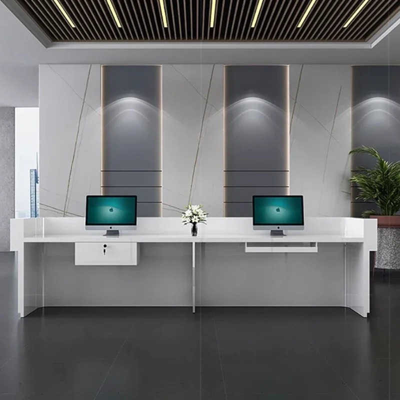 مكاتب استقبال عالية الجودة خفيفة فاخرة الأعمال التجارية خدمة العمل عرض مكتب تقف ترحيب أثاث سكريفانيا #5