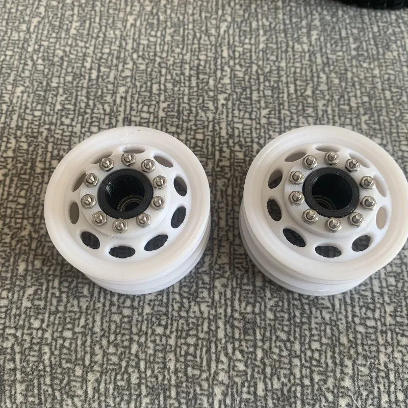 

2Pcs Plastic Front Powered/Unpowered Wheel Hub for 1/14 Tamiya RC Truck Trailer Scania 770S Benz Actros Volvo MAN LESU Cst Parts