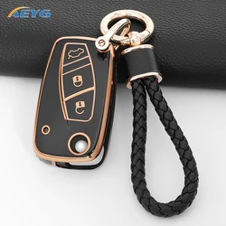 TPU Car Remote Key Case Cover For For Fiat 500 Panda Stilo Punto Doblo Grande Bravo 500 Ducato Minibus Key Chain Accessories