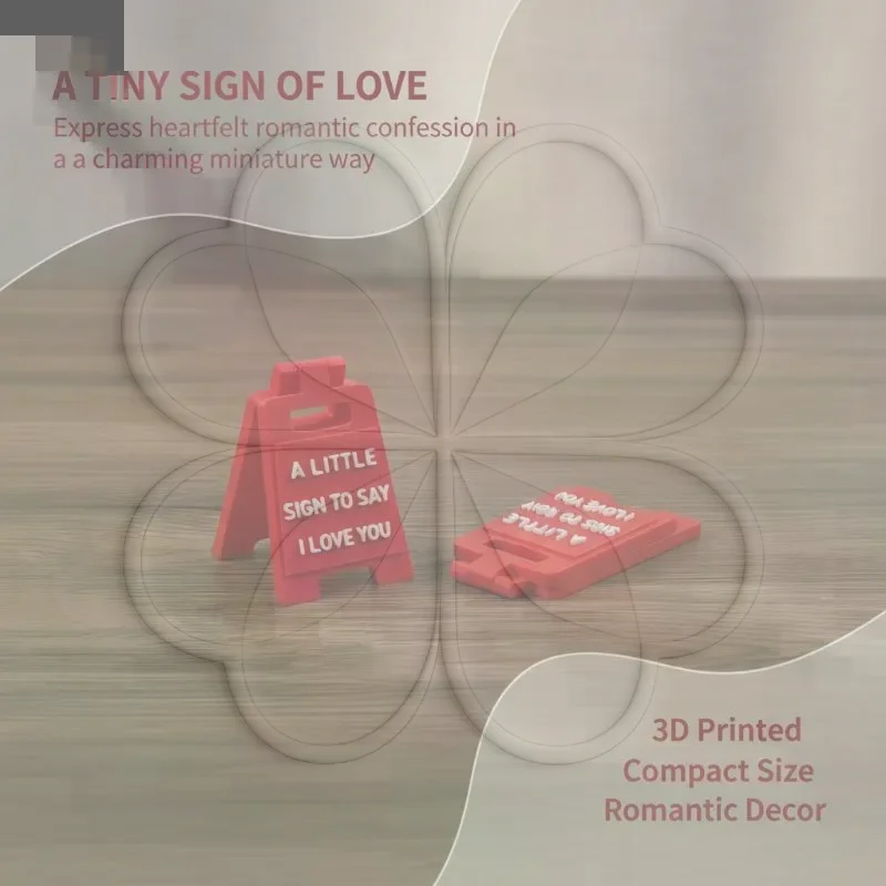 3D Printed I Love You Sign Thickened Plastic Desktop Ornament for Proposal Anniversary Wedding Valentine Gift