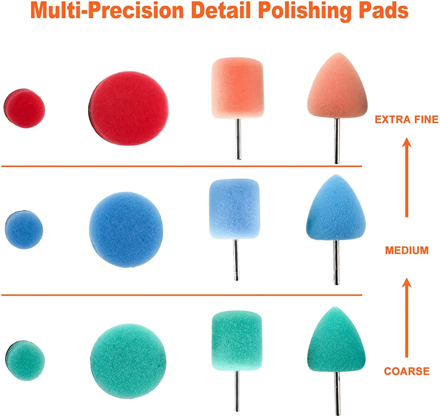 22 Pcs Mini Buffing Polishing Pad Foam Car Buffing Kit for Rotary Tools, Electric Drill, for Detailing Waxing and Sealing Glaze