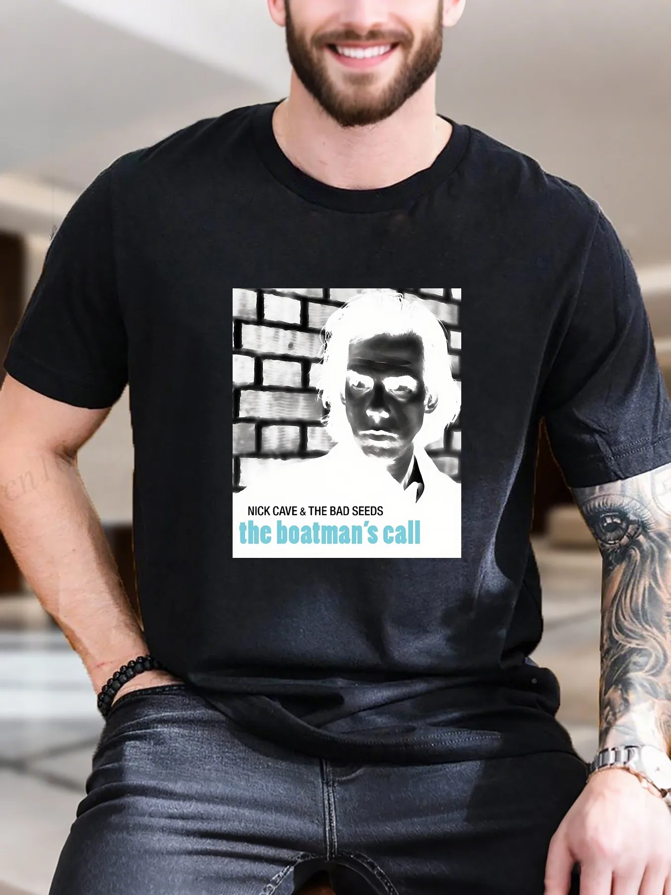 Nueva llegada moda Nick Cave y las mismas semillas la llamada del barco peso pesado gran oferta Vintage divertida camiseta de moda para hombres