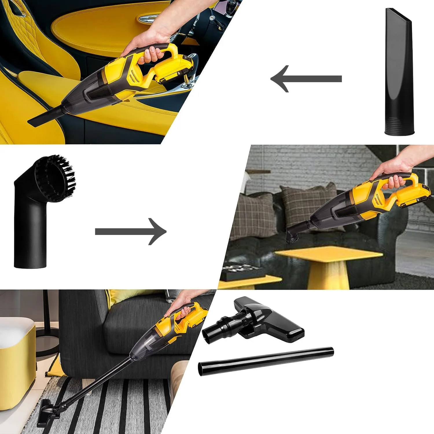 9000Pa Cordless Vacuum Cleaner 3 in 1 Handheld Dry Household Home & Car Mini Vacuum Cleaner Compatible For DeWALT 20V Battery