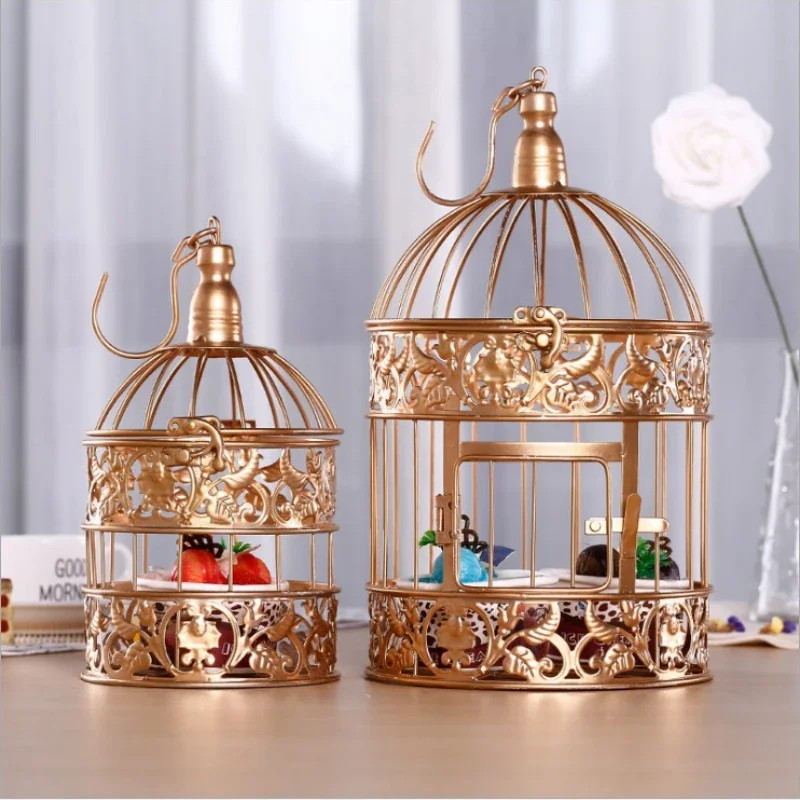 European Style Wrought Iron Decorative Birdcage Window Display, White Photography Props, Large Size Hotel Wedding Birdcage