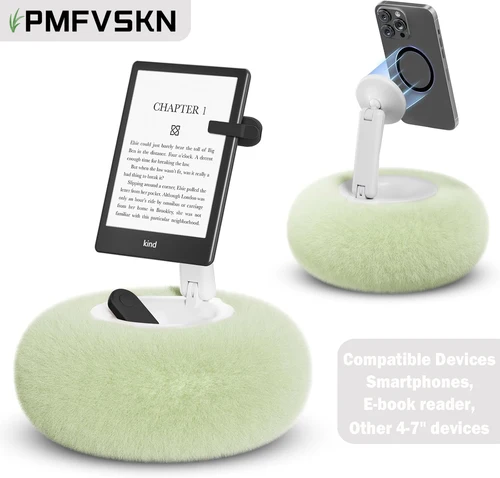 Soporte magnético de almohada 2025 para libros electrónicos Kindle, tabletas de 3,5 a 7 pulgadas u otros dispositivos. Soporte ajustable para teléfono con almohada para leer en la cama.
