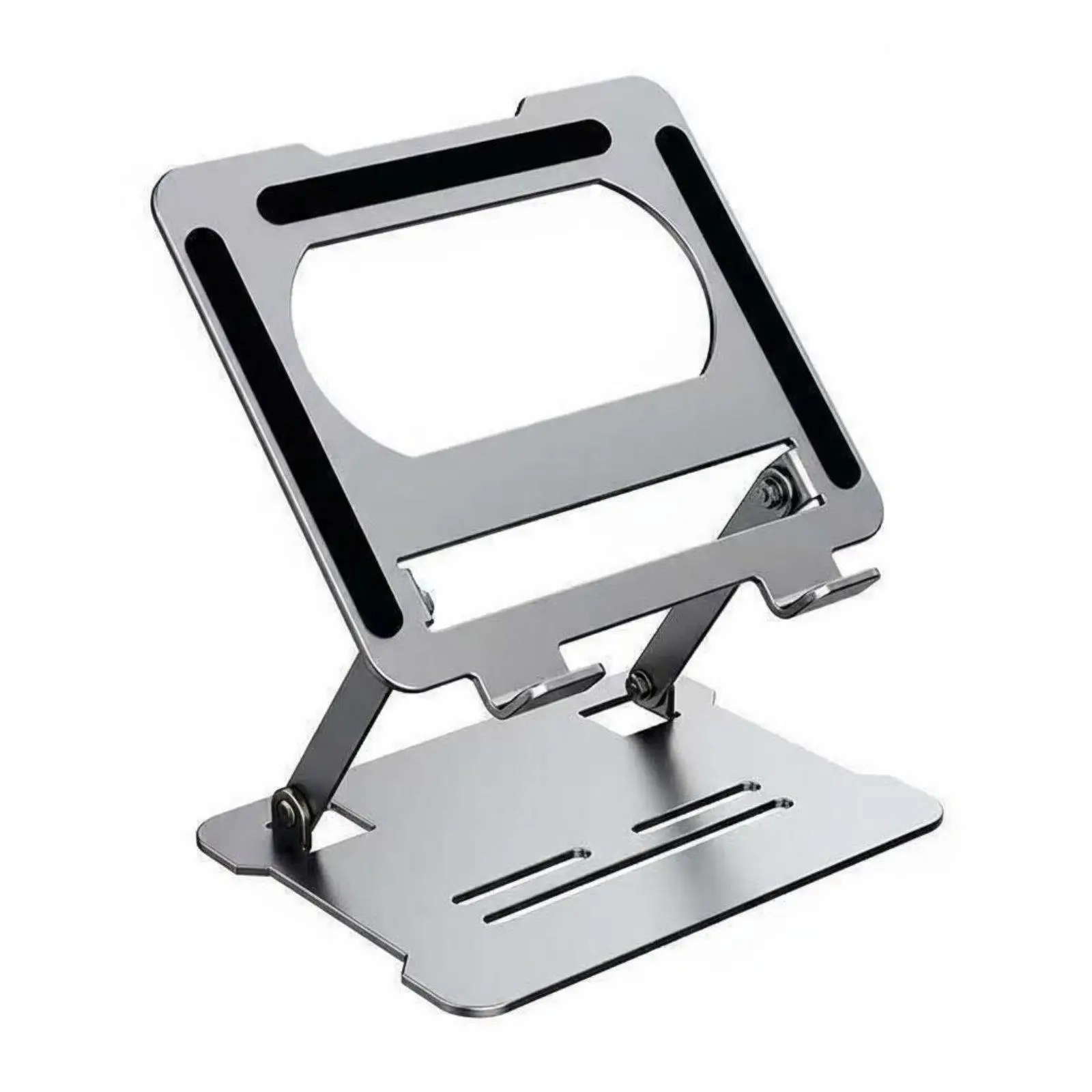 Ventilated Laptop Stand Ergonomic Foldable Riser for Desk Carbon Steel Computer Holder with Anti Slip Base Portable Travel