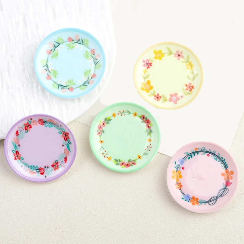 Mini Desserts Plates Coffee/Bread Plate 1/6 1/12 Dollhouse Kitchen Ornament Doll Outdoor Picnic Accessories Miniature Dish Model