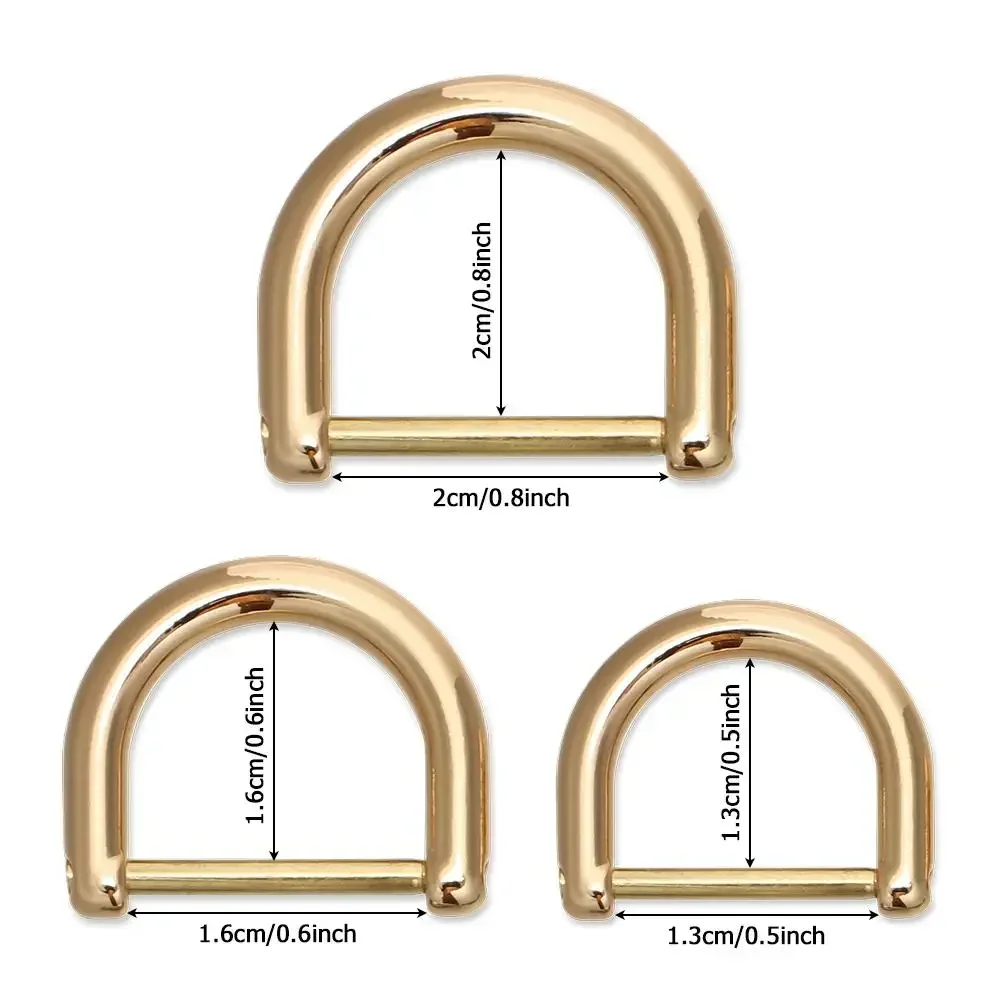 Metal Leather Craft Detachable Shoulder Webbing Buckle Open Screw Screw D Buckle Clasp D Ring Buckle Handle Shoulder Webbing image 6