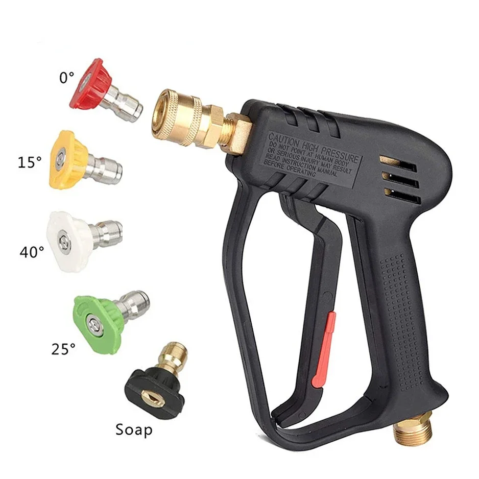 

High Pressure Cleaner Water Gun for Karcher 4000PSI with 5 Quick Connect Nozzle Kit Foam Sprayer Quick Release Car Accessories