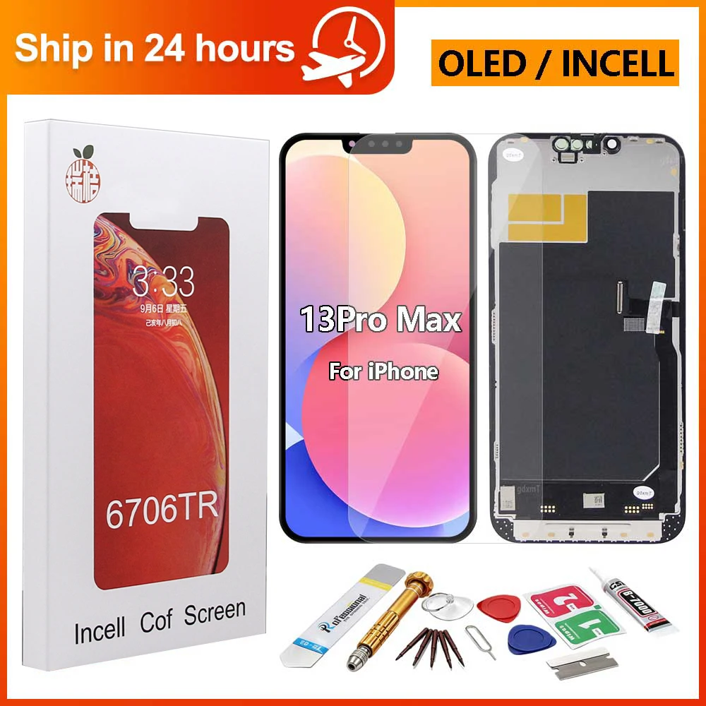 Für iPhone 13 Pro Max RJ OLED/Incell LCD-Bildschirm-Digitizer-Ersatz mit 3D-Touch für A2643 A2484 A2641 A2644 Display