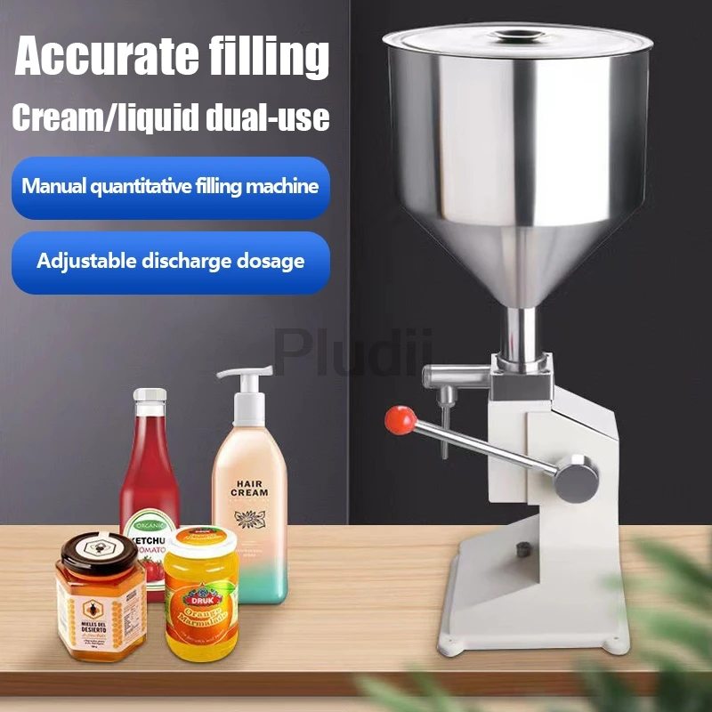 5-50ML Manual Liquid Filling Machine A03 Commercial Liquid Dispenser Nozzle Piston Spring Screw Honey Paste Oil Bottle Filler