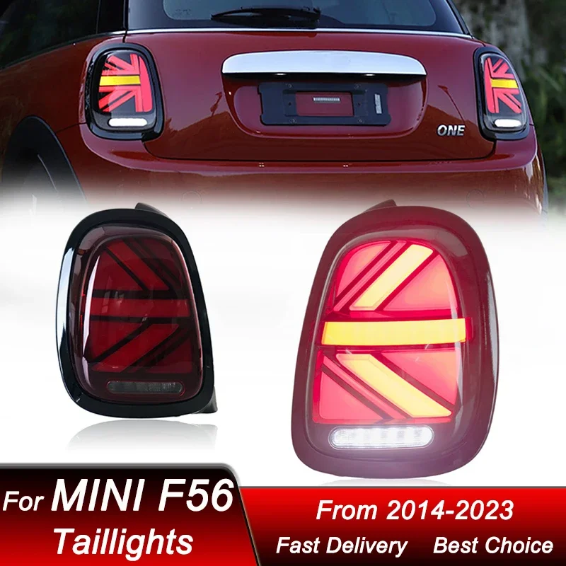 

Поп-стайлинг автомобиля Задние фонари для BMW Mini F56 F55 F57 2014-2023 Новый стиль Полный светодиодный динамический указатель поворота Задний фонарь в сборе