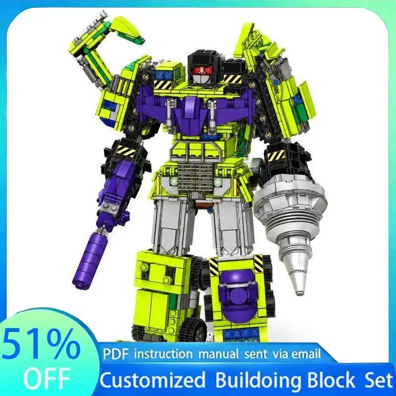 1181 PCS Robot Mecha Combined Warrior MOC Model Building Blocks Retro Color DIY Assembly Toy Creative Collection Display Gifts
