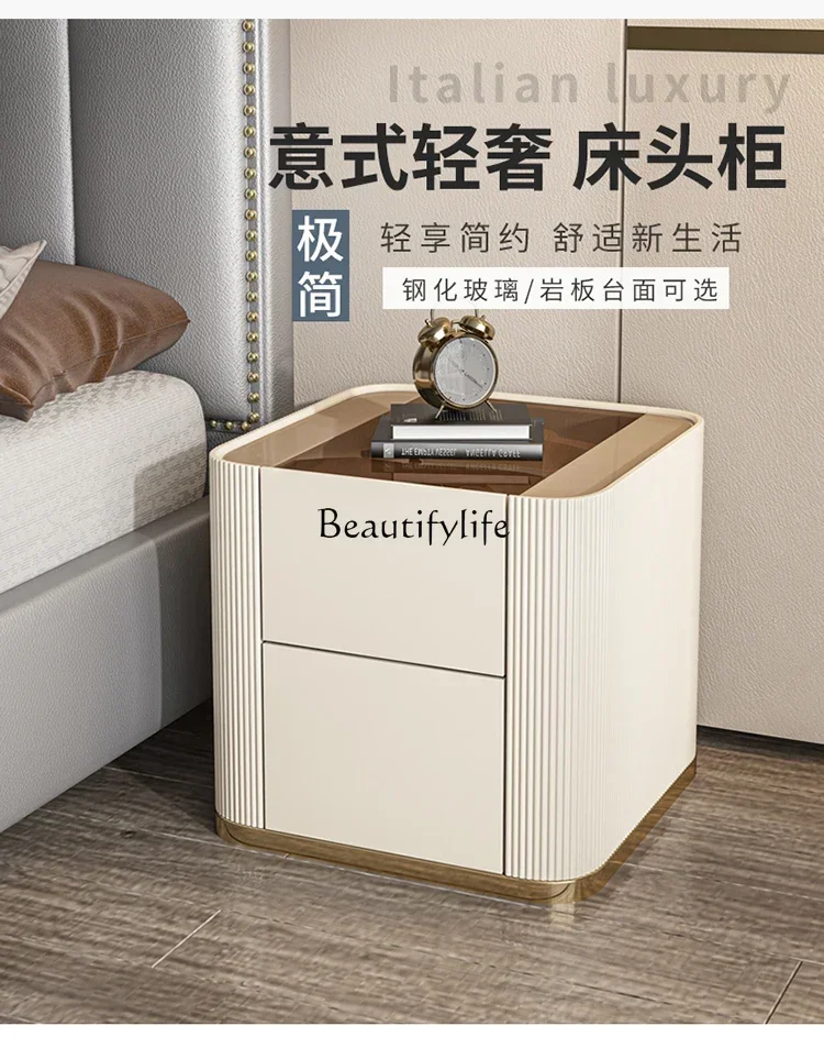 LD6Simple modern bedside table, paint, light luxury storage, minimalist storage, bedside table