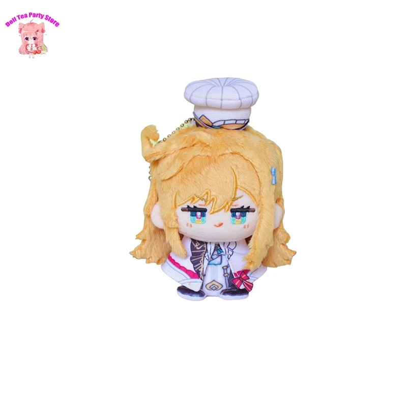 Anime Genshin Impact Escoffier Varesa Plüsch-Baumwollpuppe, niedliche Sitzhaltung, Dango-Spielzeug, Cosplay, 12 cm, Anhänger, Schlüsselanhänger