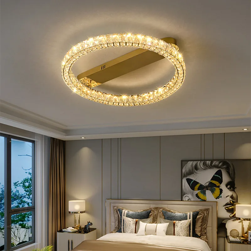 Moderne Wohnzimmer LED Kristall Decke Licht Nordic Schlafzimmer Küche Insel Decke Kronleuchter Esszimmer Goldene Leuchte
