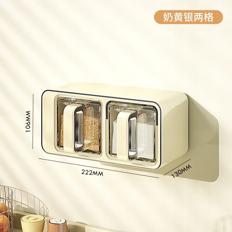 Hot sales Seasoning Box Wall-Mounted Salt Jar Seasoning Storage Box Salt Msg Seasoning Box Combination
