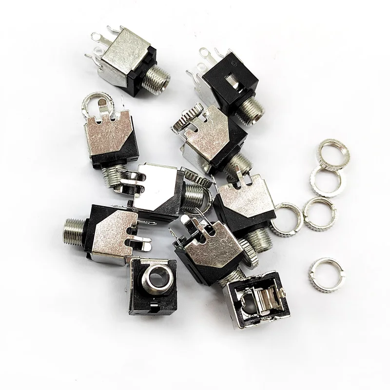 10 قطع مقبس سماعة الأذن PJ-301BM مع إطار معدني 3.5 ملم مقبس الصوت والفيديو مع صامولة نحاسية كاملة (مفتاح) #1