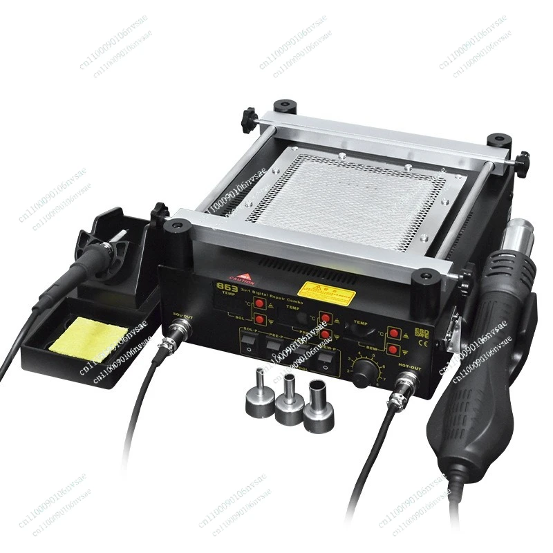 

863 3 in 1 Digital 220V Rework IR Infrared Preheating Soldering Station Hot Air Soldering Station for Mobile Repair
