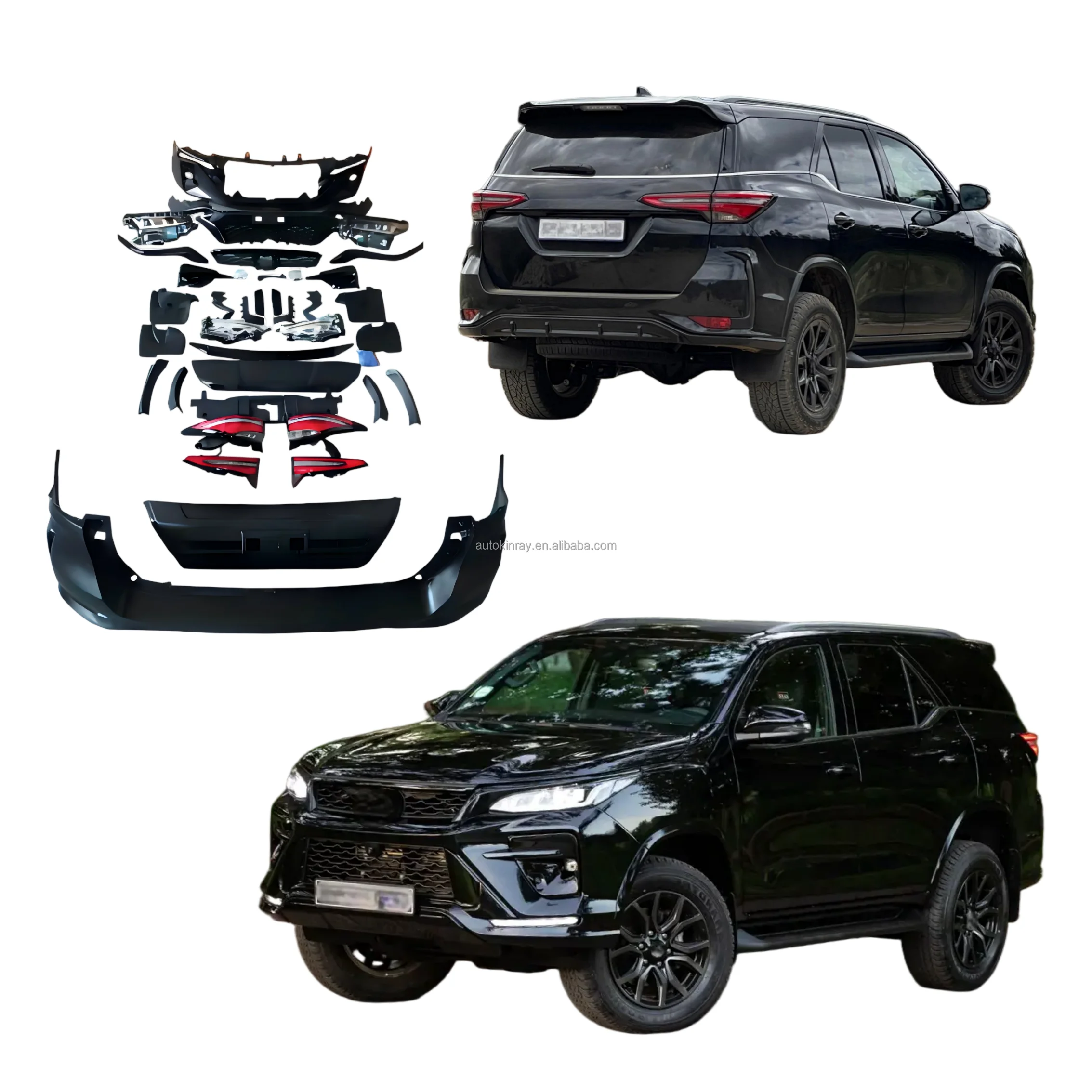 

Modification Easy Install for To-Yo-Ta Fortuner 2017-2022 Change to Fortuner Legender GR Sport Bodykit PP Bumper LED Headlights