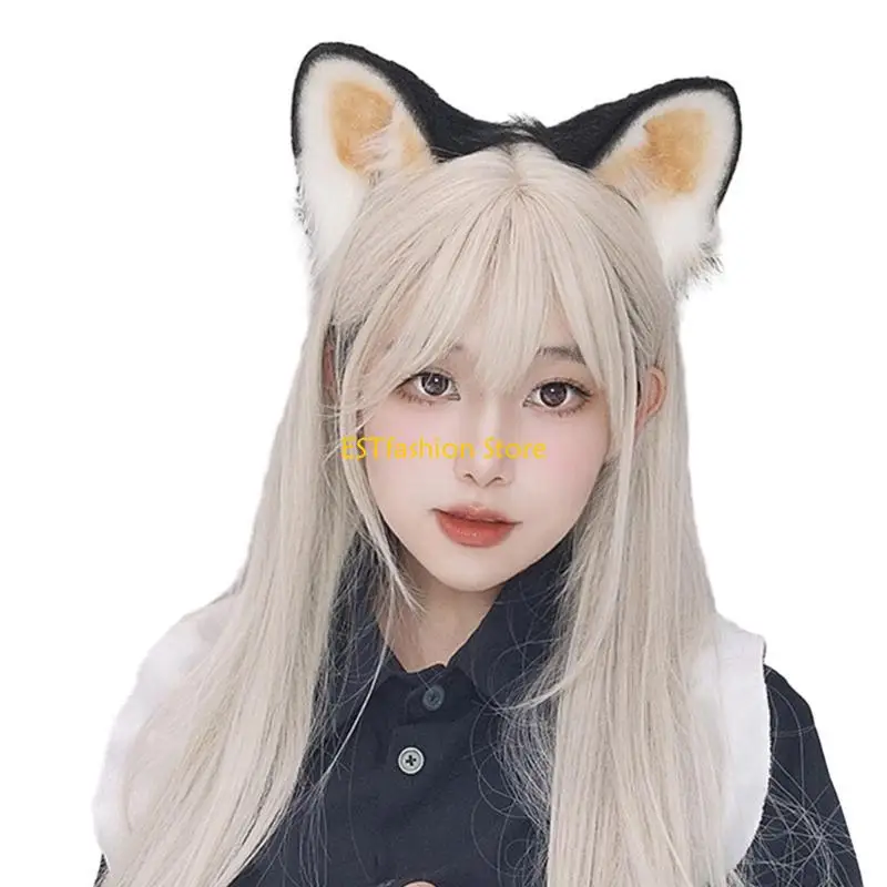 Y5gc menor panda orelha bandana estudantes carnavais anime personagem hairband animal orelha bandana pelúcia cabelo hoop