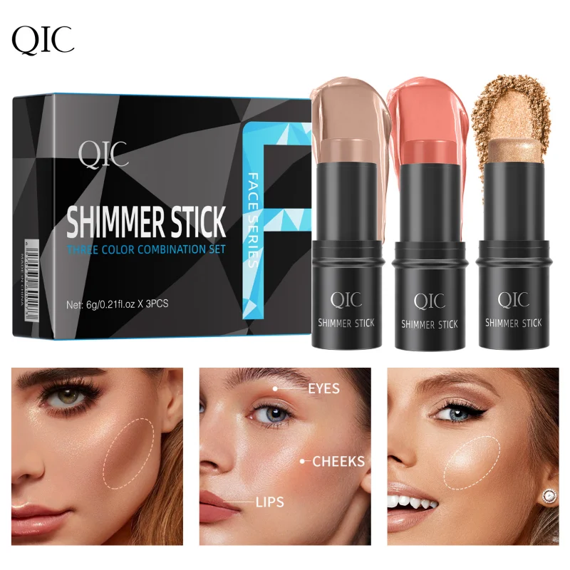 3-teiliger Make-up-Stick, feuchtigkeitsspendender Highlighter und Bronzer, Aufheller und Concealer, langanhaltender und glatter Gesichts-Highlighter