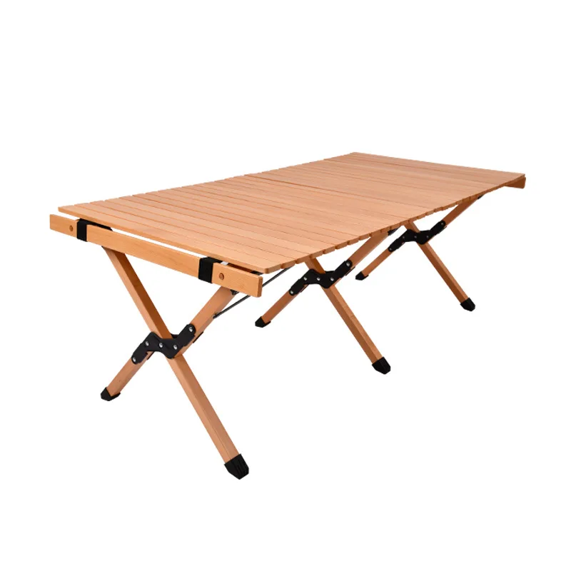 

Solid wood egg roll outdoor camping storage folding camping beech portable picnic table and chair set