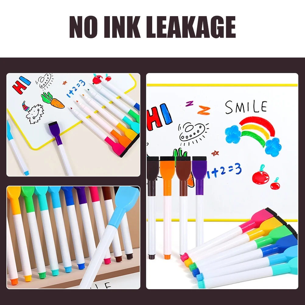 

12pcs Colorful Whiteboard Markers Dry Erase Pens Fine Tip Reusable Lightweight For Office Classroom Home Use Multi-Function