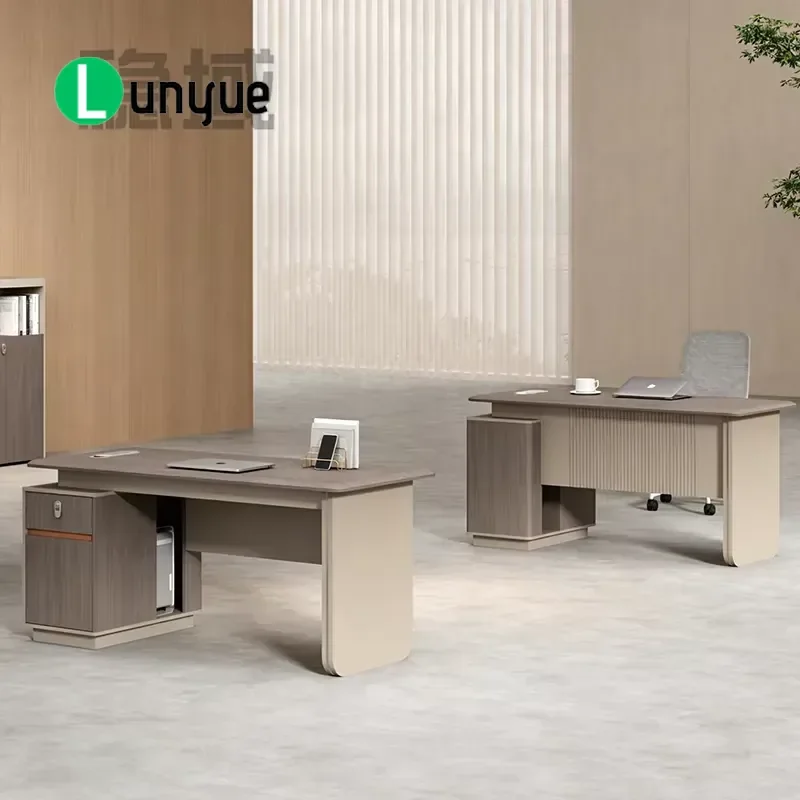Luxury Executive Office Desk for Manager President Large Wooden Computer Workstation with Storage Modern Business
