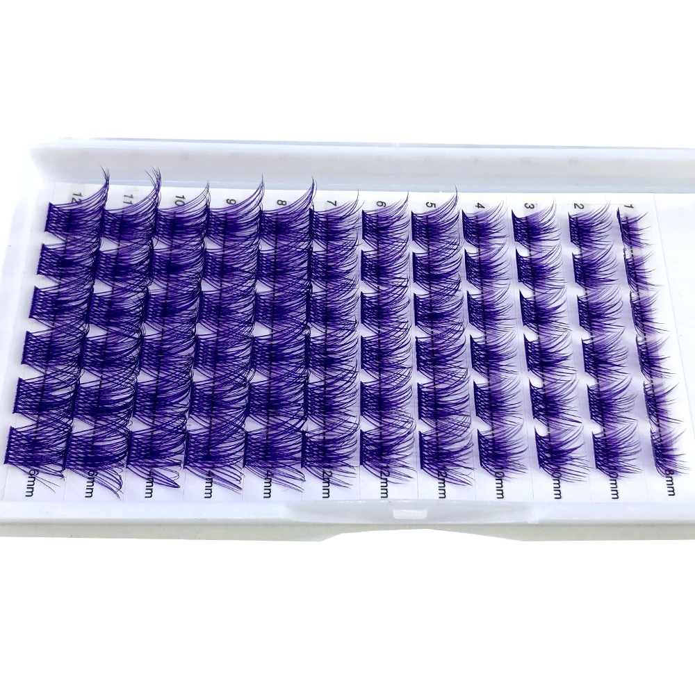 Mischfarbige russische Volumen-Wimpernsegmente, natürliche Wimpern, DIY-Cluster-Wimpern, Segmentwimpern, gemischte Größen, Regenbogen-Wimpern – Detail 7