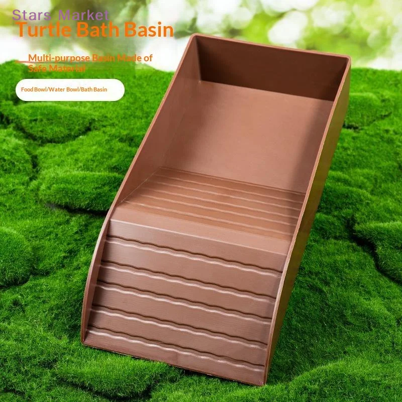 New Turtle Bathing Pool Feeding Dish Durable Reptile Water Bowl For Box Turtles Frogs Easy To Clean Habitat Accessory