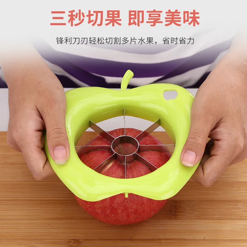 Stainless Steel Assist Apple Slicer Cutter Pear Fruit Divider Tool Apple Corer Divider Comfort Handle for Kitchen Fruit Peeler