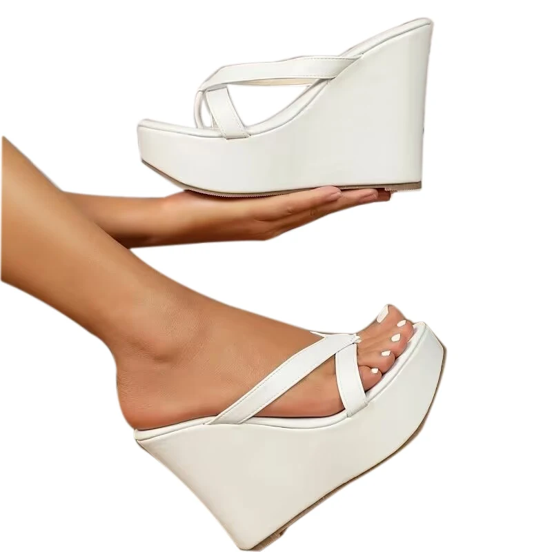 

DIZHUANG Сексуальные женские тапочки на высоком каблуке. Белые (черные) лакированные тапочки. Высота каблука около 11 см. Летние тапочки с наклоном