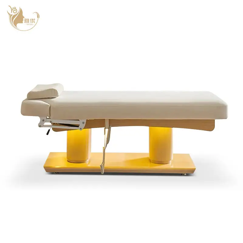 Electric Adjustable Massage Bed With Latex Padding And 3-Motor Lift For Facial Spa Therapy