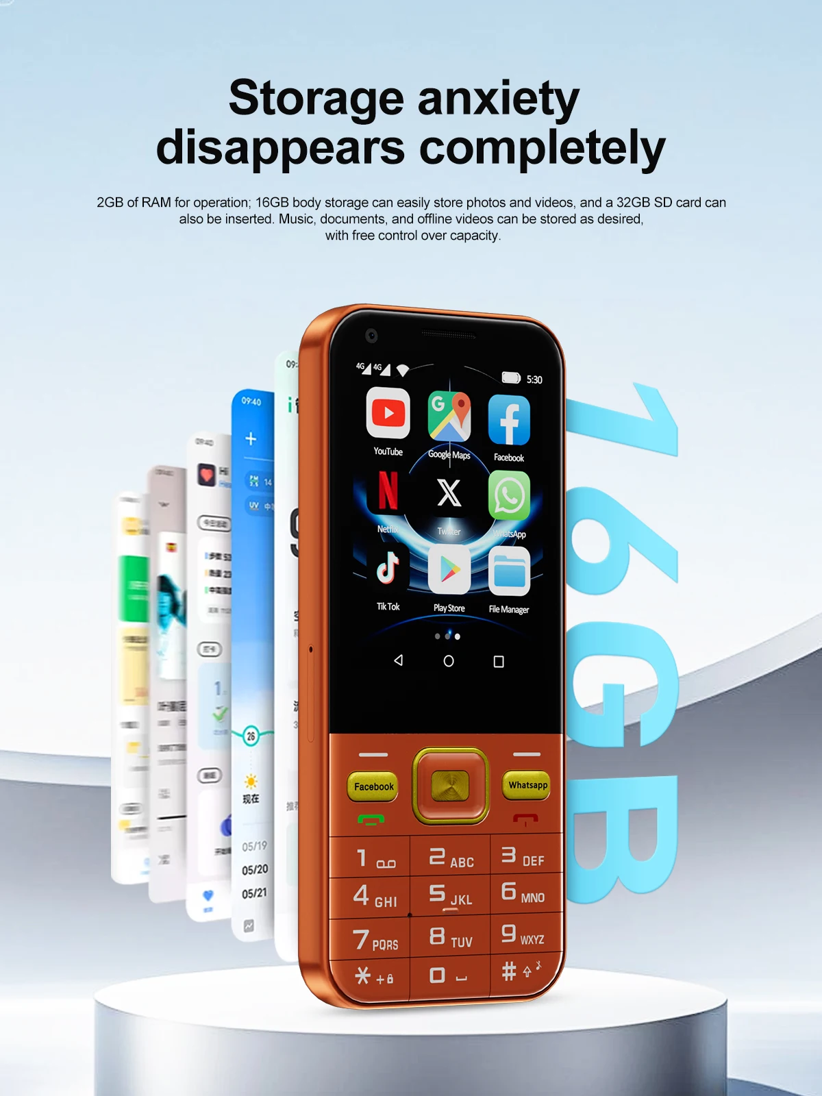 SERVO F7 Ultra 4G LTE Android Touch Screen Button Phone 2.8 Inch 2GB 16GB Dual SIM Camera FM Radio Play Store WiFi Backup Phone