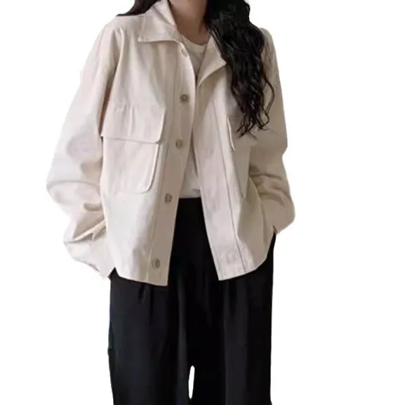 Retro Coat Women's Loose Autumn 2025 Short Tooling Long Sleeve Jacket Thin Casual Jacket