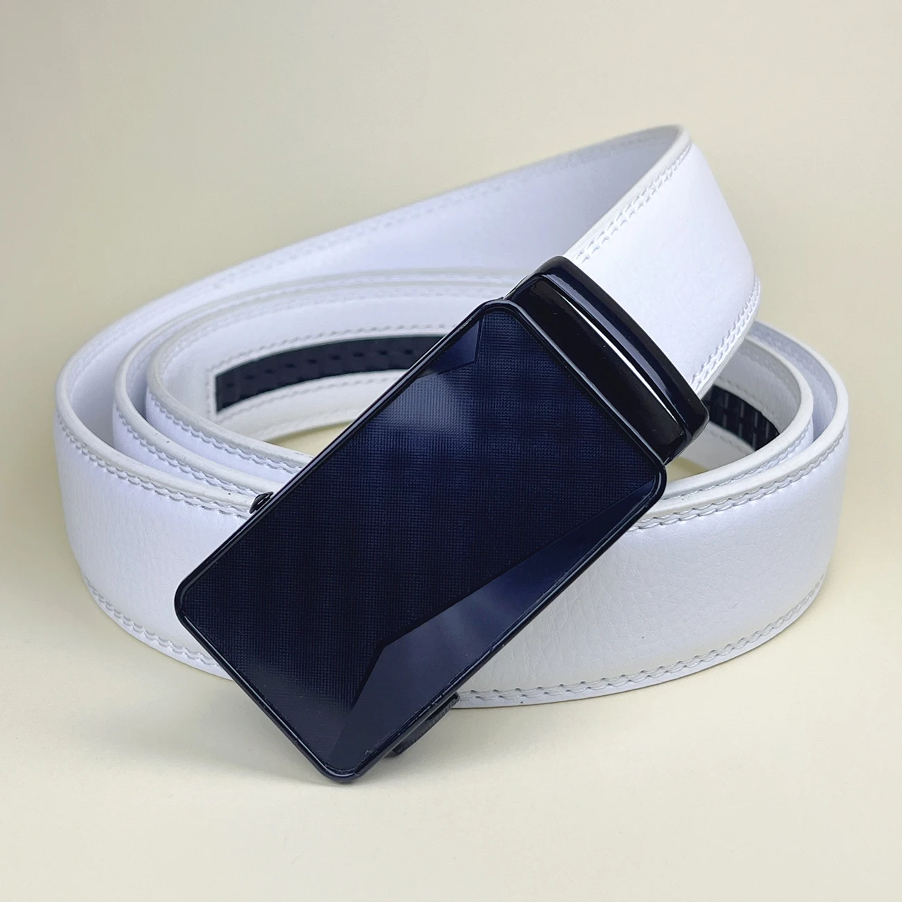 Высококачественный деловой ремень, мужские ремни из искусственной кожи для джинсов, черные, белые мужские джинсовые ремни с автоматической пряжкой для мужчин