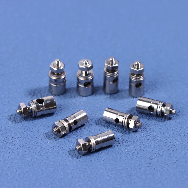 10 szt. Metalowe ograniczniki drążków sterujących do samolotów i łodzi RC, złącza serwomechanizmów z regulowanym średnicą 2,1 mm/1,8 mm/1,2 mm, do helikopterów i łodzi RC