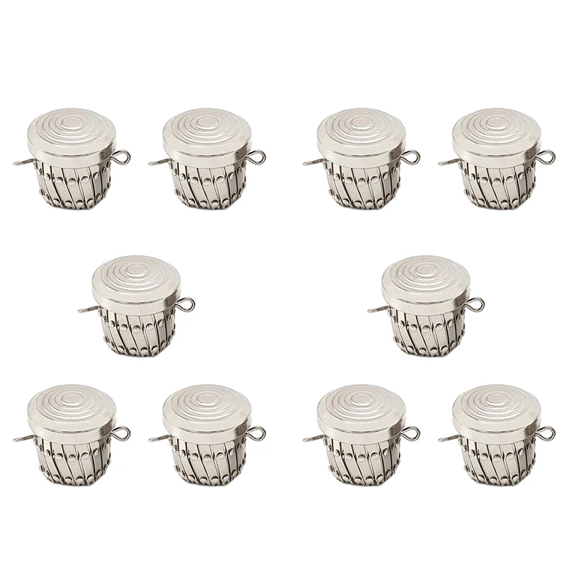 ABRT-10X Round Finish Bags Hardware Purse Frame Parts Pen Bag Clutch Frame Clasp Coin Cylinder Purse Accessories(Silver)