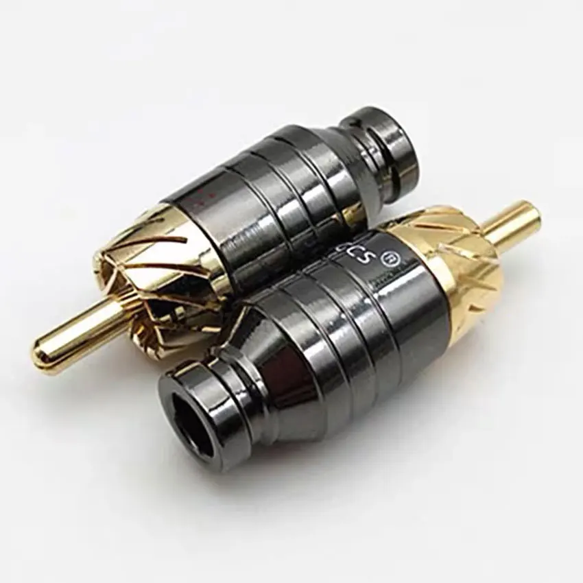 Luxury Soldering RCA Plug Jack Connector Speaker Audio Output/Input Adapter Plug Gold plated Earphone connector jack