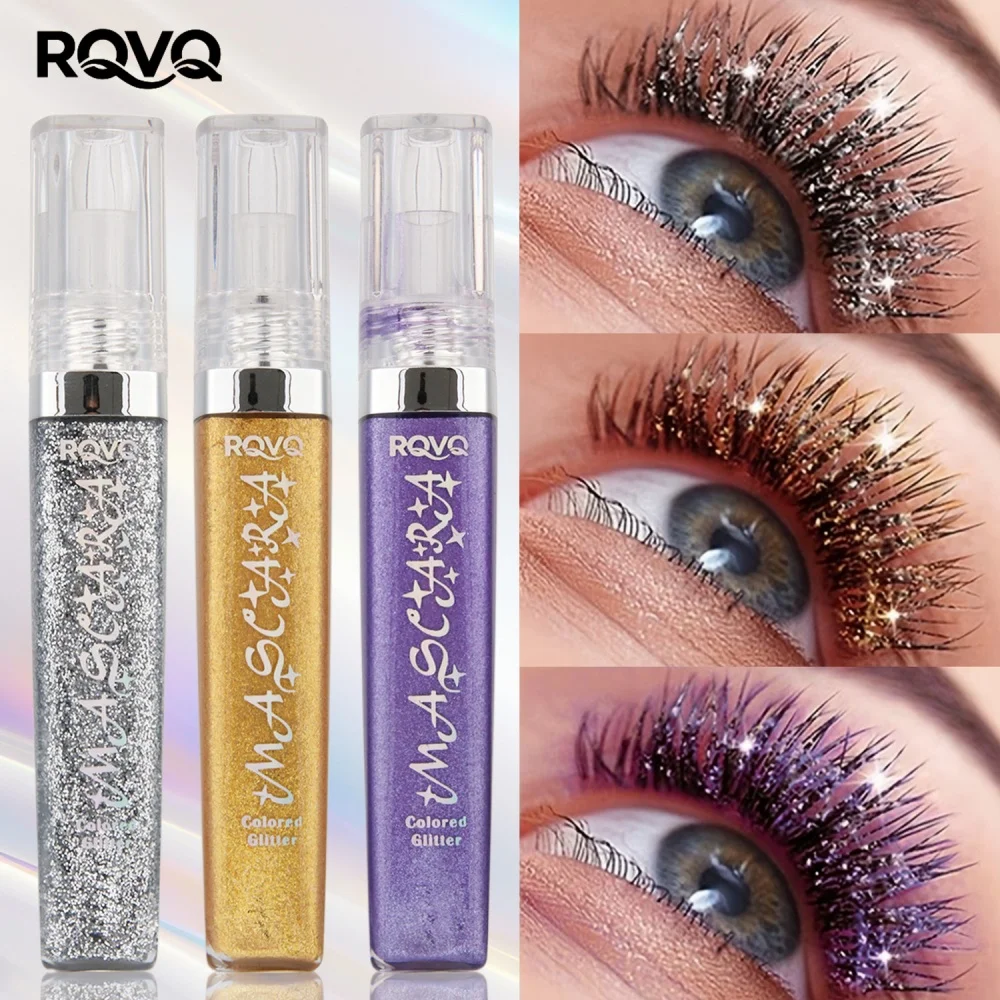 Violet Glitter Lash Mascara Diamond Mascara Thick Shiny Eyelash Curling Extension Makeup Waterproof Fast Dry Sequins Eye Black